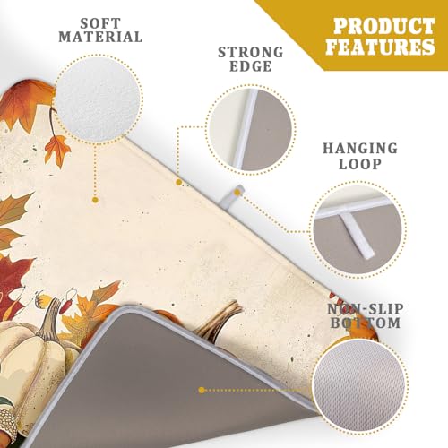 Happy Thanksgiving Day Harvest Dish Drying Mat for Kitchen Counter