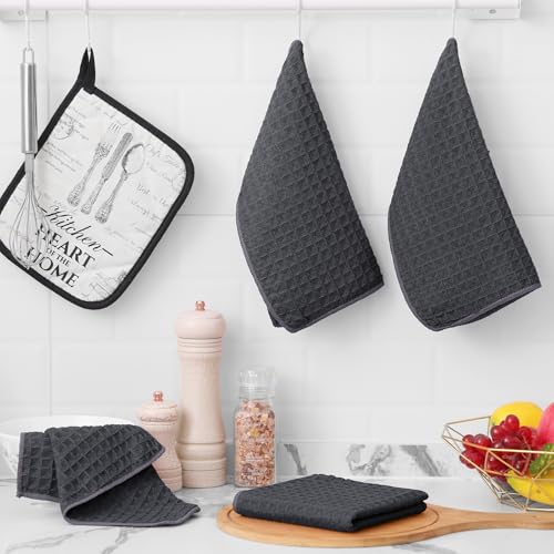 Microfiber Waffle Weave Kitchen Dish Cloths (8 Count)