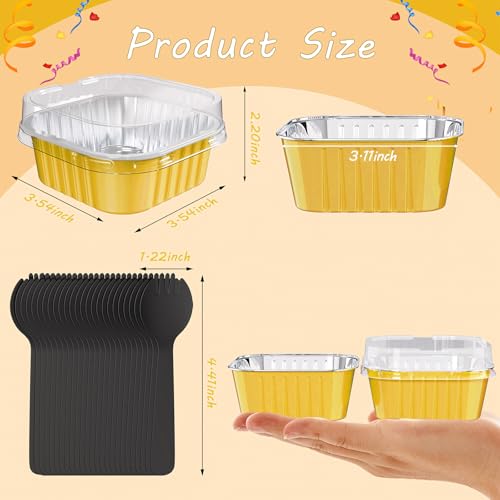 25 Pack Mini Cake Pans with Lids (25 Count)
