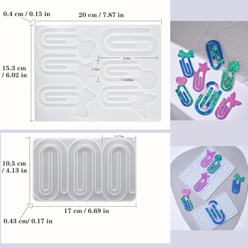 Resin Bookmark Mold Silicone Molds for Epoxy Paperclips (2 Count)