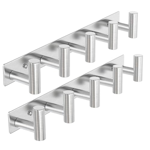 Silvery Hat and Coat Wall Mount Rack (2 Count)