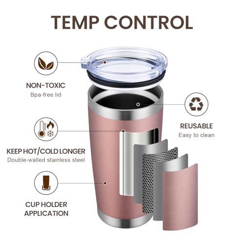 20oz Tumbler 12 Pack Double Wall Vacuum Insulated Travel Mug Bulk (12 Count)
