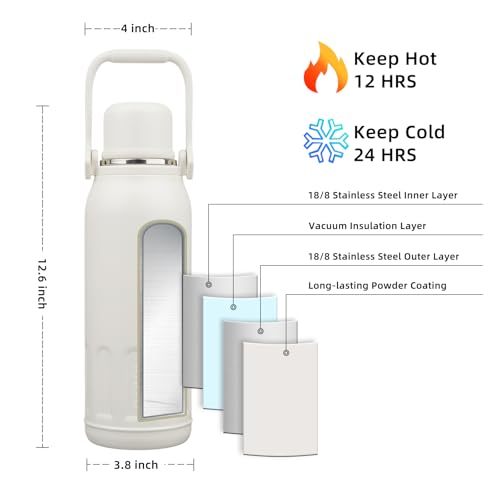 Stainless Steel Insulated Bottle with Handle & Strap