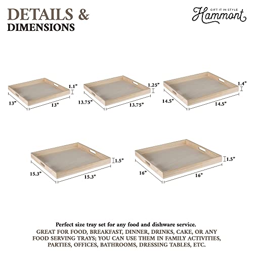 Wooden Square Trays (5 Count)