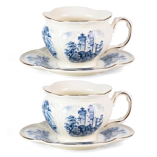 Tea Cups and Saucers Set of 2 (2 Count)