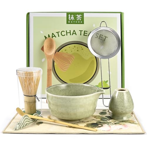 Matcha Set 8 PCS Japanese Matcha Bowl Set with Whisk and Tea Scoop