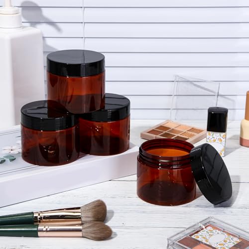 4 Pcs Plastic Jars Wide Mouth with Lids (4 Count)