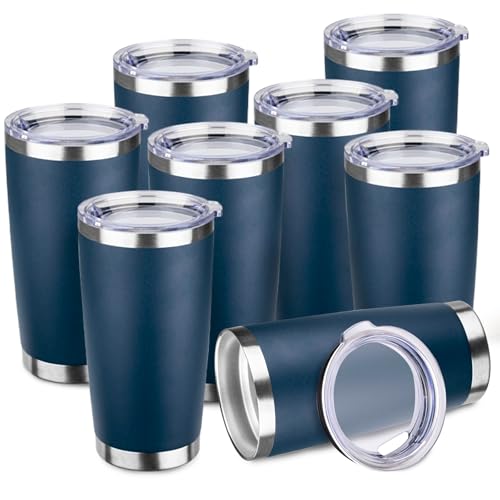 8 Pack 20oz Stainless Steel Travel Coffee Tumbler