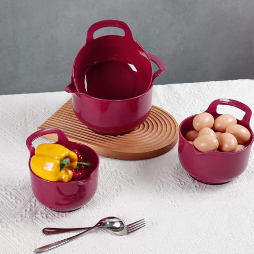 4 Pack Nesting Mixing Bowl Set with Pour Spout and Handle