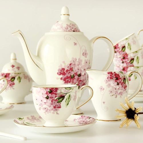 15 Piece Porcelain Tea Set for Adults