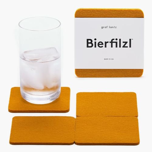Bierfilzl Merino Wool Square Coasters Set of 4 (4 Count)