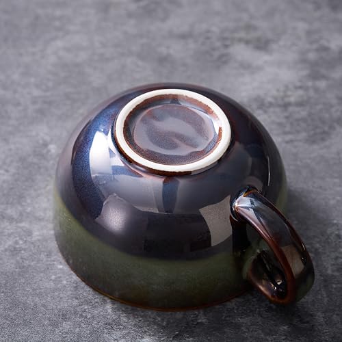 Set of 6 Vintage Design 12 oz Professional Barista Ceramic Latte Art Cappuccino Cups Set (6 Count)