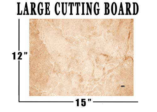 Tan Brown Textured Marble Art Kitchen Glass Cutting Board Modern Decorative Gift Abstract Wavy Contrast Design