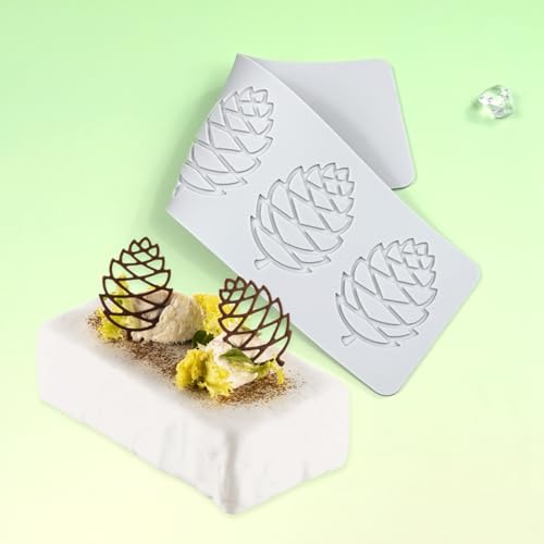 3D Hollow Out Lace Mold Silicone Pinecone Shape Fondant Molds Chocolate Mould For Cake Pastry Decor Baking Gumpaste Moulds Decoration Sugar Lace Veil Mat