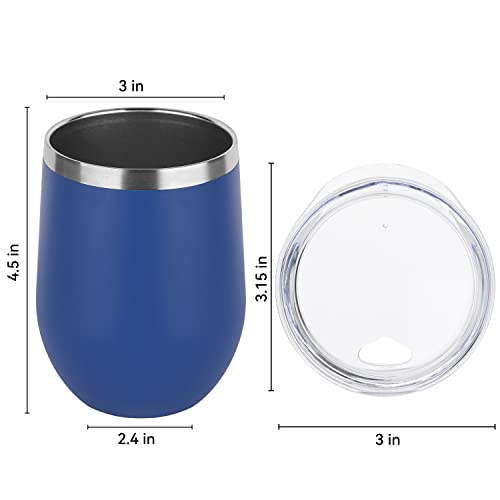 Stainless Steel Wine Tumbler Bulk with Lid (8 Count)