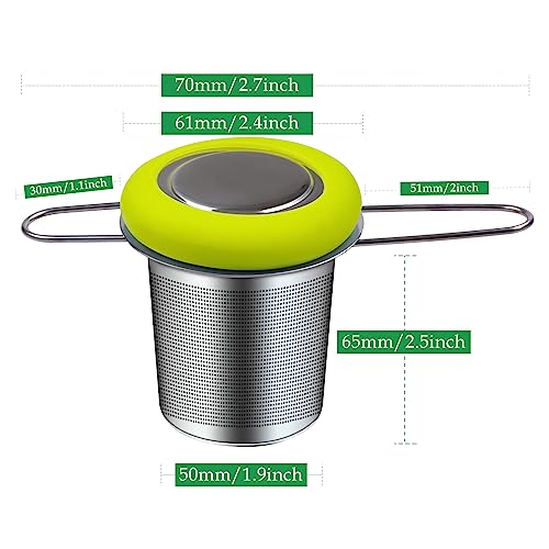 Tea Infuser Stainless Steel Tea Strainer Folding Handle Tea Filter Extra Fine Mesh Strainer Brewing Basket with Lid for Loose Leaf Tea