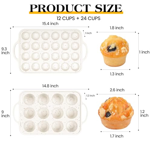 2 Pcs Silicone Muffin Pans for Baking (2 Count)
