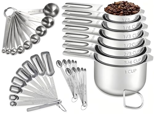35PCS Stainless Steel Measuring Cups and Spoons Set (35 Count)