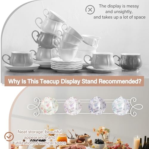 2 Pcs Tea Cup & Saucer Display Rack Stands (2 Count)