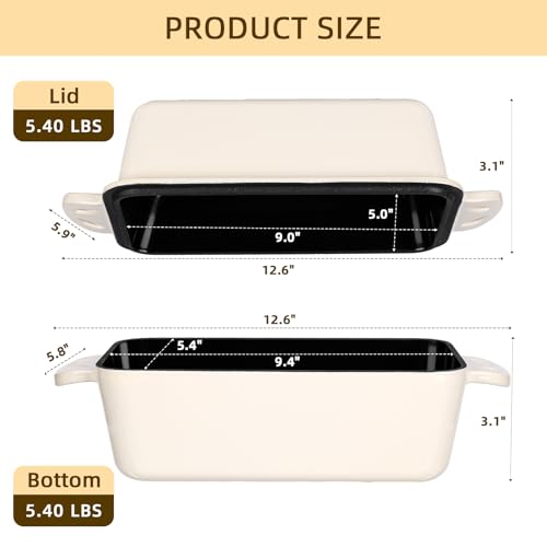 9x5 Enameled Cast Iron Loaf Pan with Lid