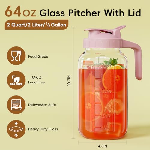 Glass Pitcher with lid