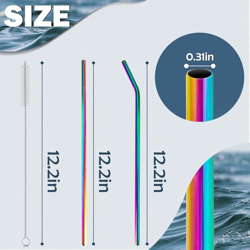 for Stanley Quencher 40oz Tumbler 6x Metal Stainless Steel Straws