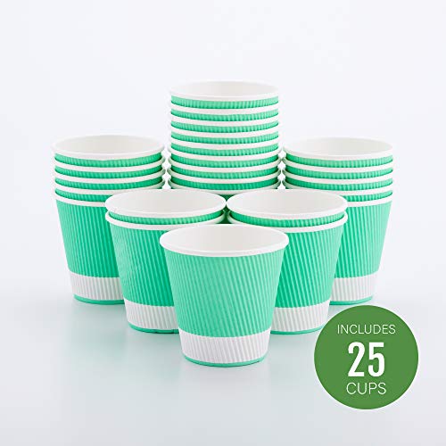 Ripple Wall Coffee Cups 25 Count8 Ounce Insulated Light Green Paper Cups