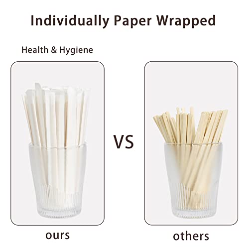1000Pcs Bamboo Coffee Stirrers Individually Wrapped