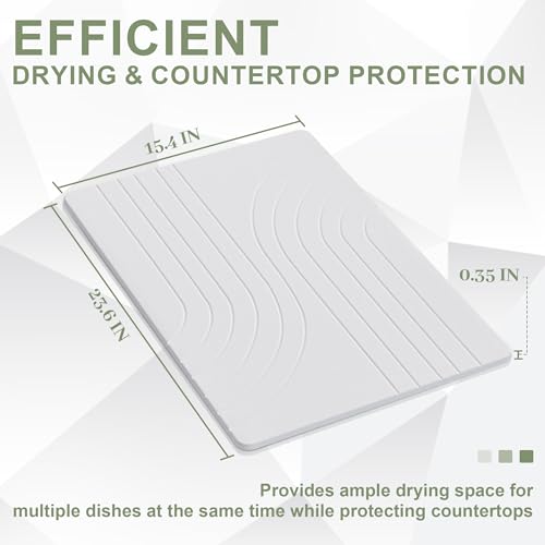 Large Stone Drying Mat for Kitchen Counter