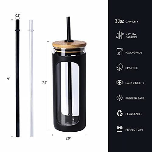 20oz Glass Tumbler with Straw and Lid (2 Count)
