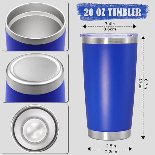 20oz Tumbler Insulated Coffee Tumblers with Lid Stainless Steel DarkBlue 8P (8 Count)