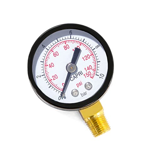 1 8" NPT 150Psi Steel Economical All Purpose Pressure Gauge with Brass Internals 1.5" Dial Display Bottom Mount