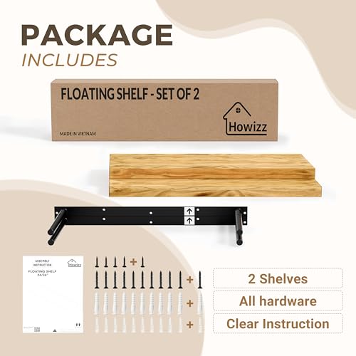 36'' Wood Floating Shelves for Wall (2 Count)