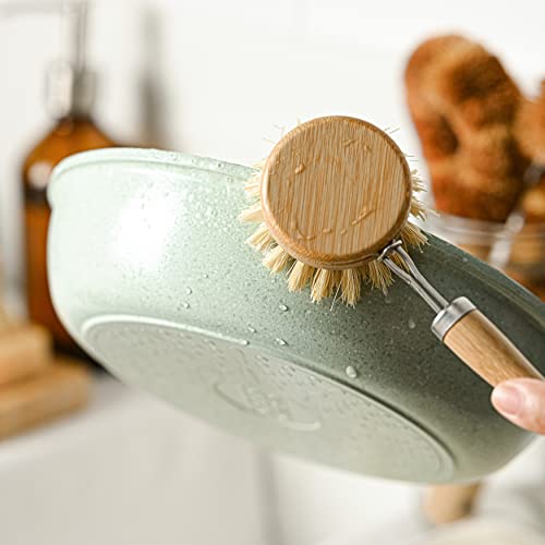 Soft Replacement Dish Brush Heads • 4 Pack Sisal Refills (4 Count)