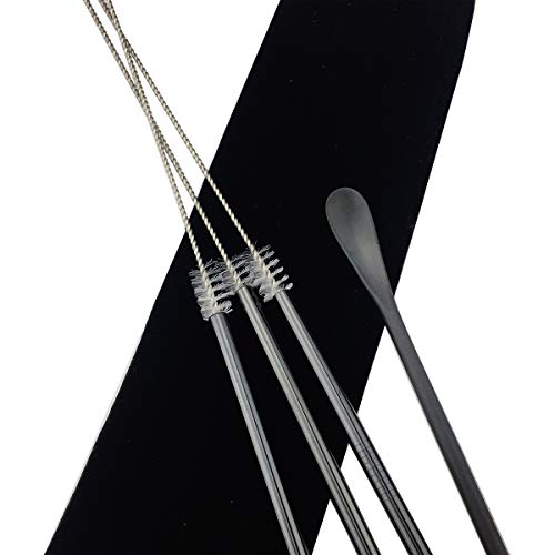 Matte Long Handle Spoon Cocktail Mixing Stirring Spoons Iced Tea Coffee Spoons with 8.6 inch Long Handle Brushed SUS304 Stainless Steel (3 Count)