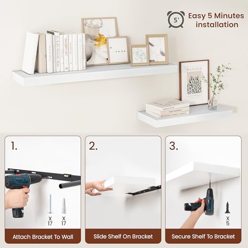 Deep Floating Shelves 55x12” Set of 2 (2 Count)