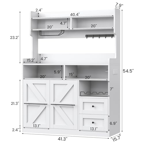 Hutch Storage Buffet Cabinet with Drawers