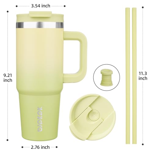 30 oz Insulated Tumbler with Handle & Straw