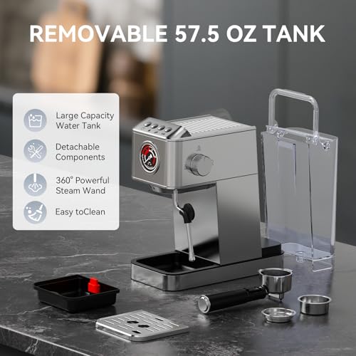 EM623 Espresso Machine 20 Bar with Steam Milk Frother