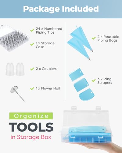 32 Piping Bags and Tips Set Frosting Piping Kit for Beginners & Pros (32 Count)