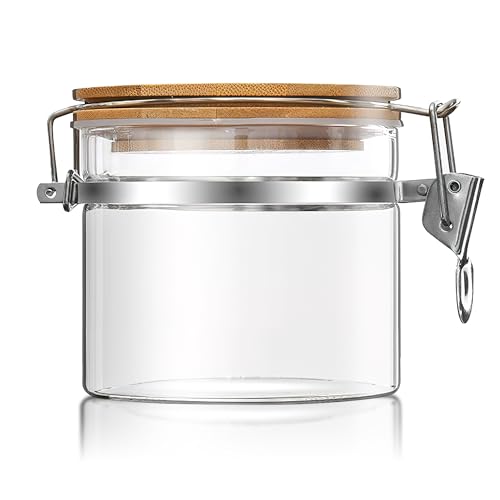 18 oz 550 ml Glass Storage Canister with Airtight Bamboo Lid