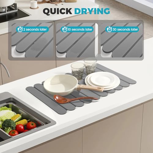 Extral Large Quick Dry Stone Drying Mat for Kitchen Counter
