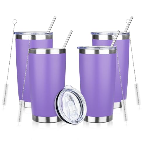 DIW 20oz Insulated Tumbler Bulk Travel Coffee Mug with Lid (4 Count)
