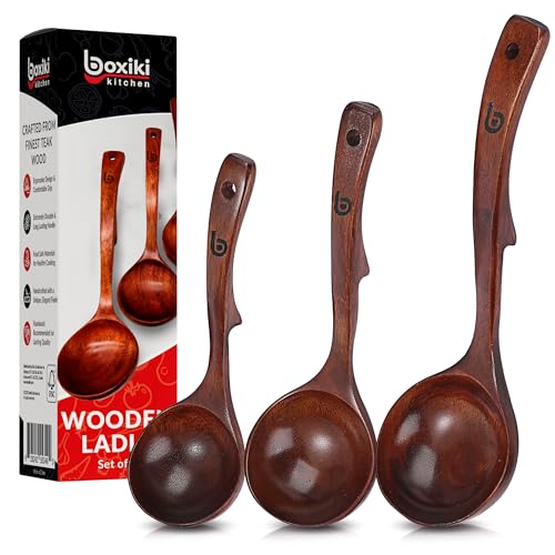 Soup Ladle Luxury Teak Wood Ladle Set of 3 (3 Count)