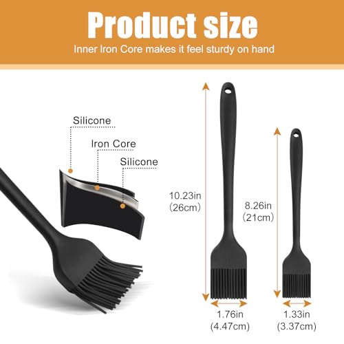Silicone Basting Brush for Cooking 2 Pcs Pastry Brush for Grilling