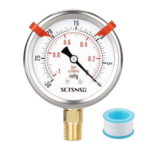 30 inHg to 0 Vacuum Pressure Gauge
