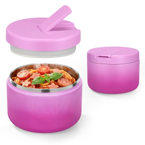 12oz Insulated Vacuum Food Jar with Buckle Lid Wide Mouth Soup Thermo for Hot Food Kids Leakproof Stainless Steel Lunch Container