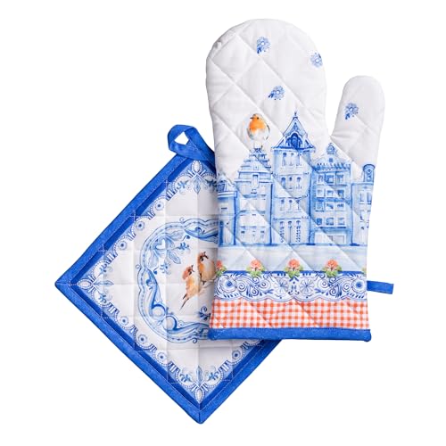 100% Cotton Oven Mitt & Pot Holder Set (2 Count)