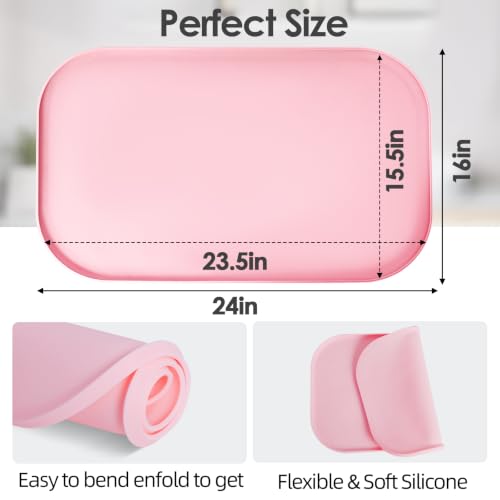 Silicone Coffee Maker Mat with Lip for Countertops