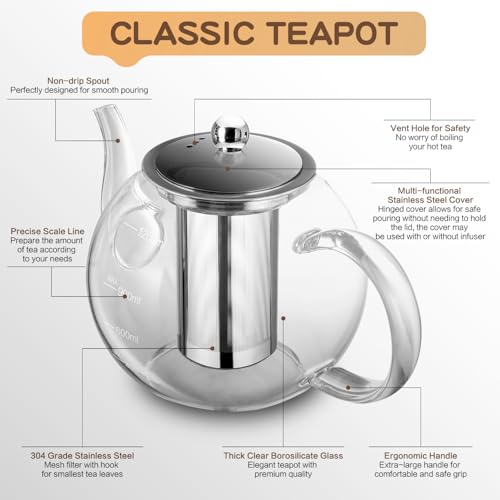 Glass Teapot Zpose 40oz